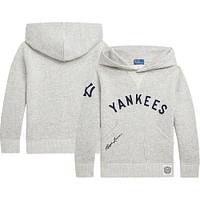 Sweat à capuche pour jeunes Polo Ralph Lauren Heather Grey New York Yankees