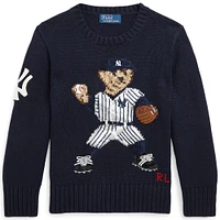 Pull-over bleu marine Polo Ralph Lauren pour jeunes des Yankees de New York