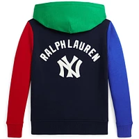 Sweat à capuche en polaire bleu marine Polo Ralph Lauren pour jeunes Yankees
