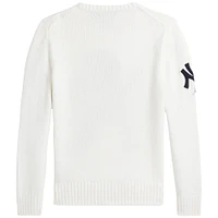 Youth Polo Ralph Lauren  White Yankees Bear Pullover Sweater