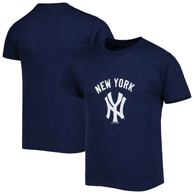 T-shirt de la collection Cooperstown des New York Yankees, doux comme un raisin, bleu marine pour jeunes