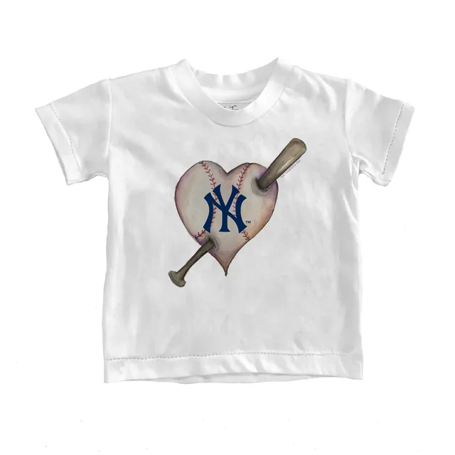 Lids New York Yankees Tiny Turnip Girls Toddler Heart Bat Fringe T