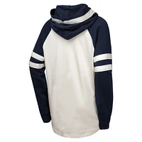 Youth  White/Navy New York Yankees Knuckle Ball Colorbloack Raglan Pullover Hoodie
