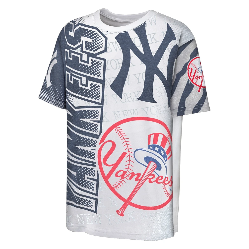 Youth White New York Yankees Impact Hit Bold T-Shirt