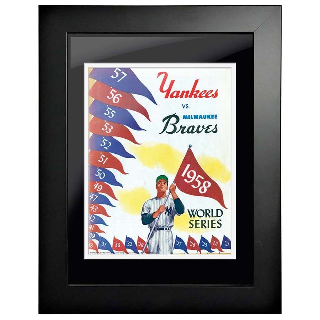 New York Yankees vs Atlanta Braves 1958 World Series - Couverture de programme encadrée 12'' x 16''