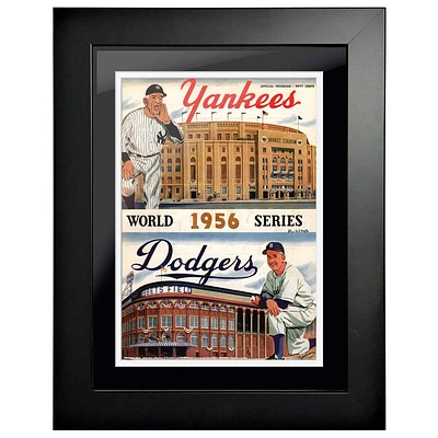 New York Yankees vs. Los Angeles Dodgers 1956 World Series - 12'' x 16'' Framed Program Cover