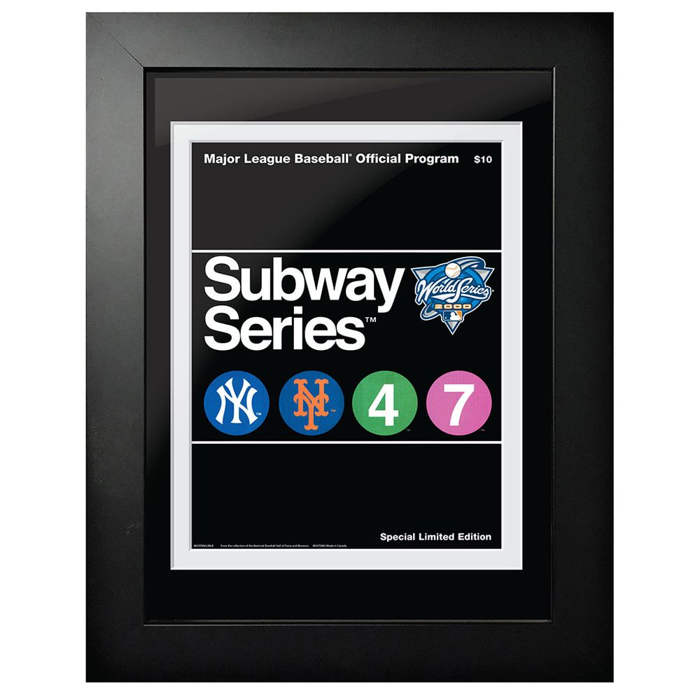 New York Yankees vs. New York Mets 2000 World Series Subway Series - 12'' x 16'' Framed Program Cover