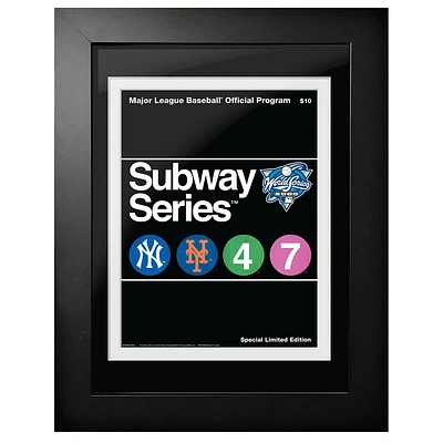 New York Yankees vs New York Mets 2000 World Series Subway Series - Couverture de programme encadrée de 12 `` x 16 ''