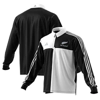 Polo adidas New Zealand Rugby 2024/25 à manches longues pour homme, noir