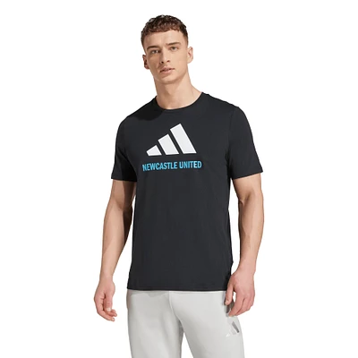 T-shirt adidas noir à trois bandes avec logo Newcastle United pour homme