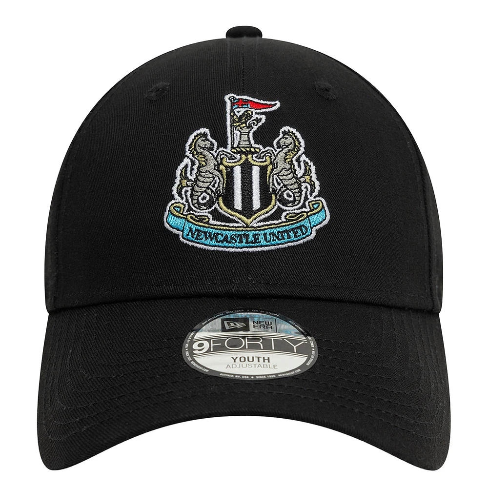 Men's New Era  Black Newcastle United Core 9TWENTY Adjustable Hat