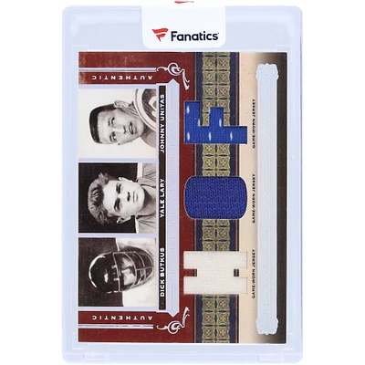 Dick Butkus, Yale Lary and Johnny Unitas 2006 Playoff National Treasures Triple Game Used Relics #MT-BLU #11/20 Card