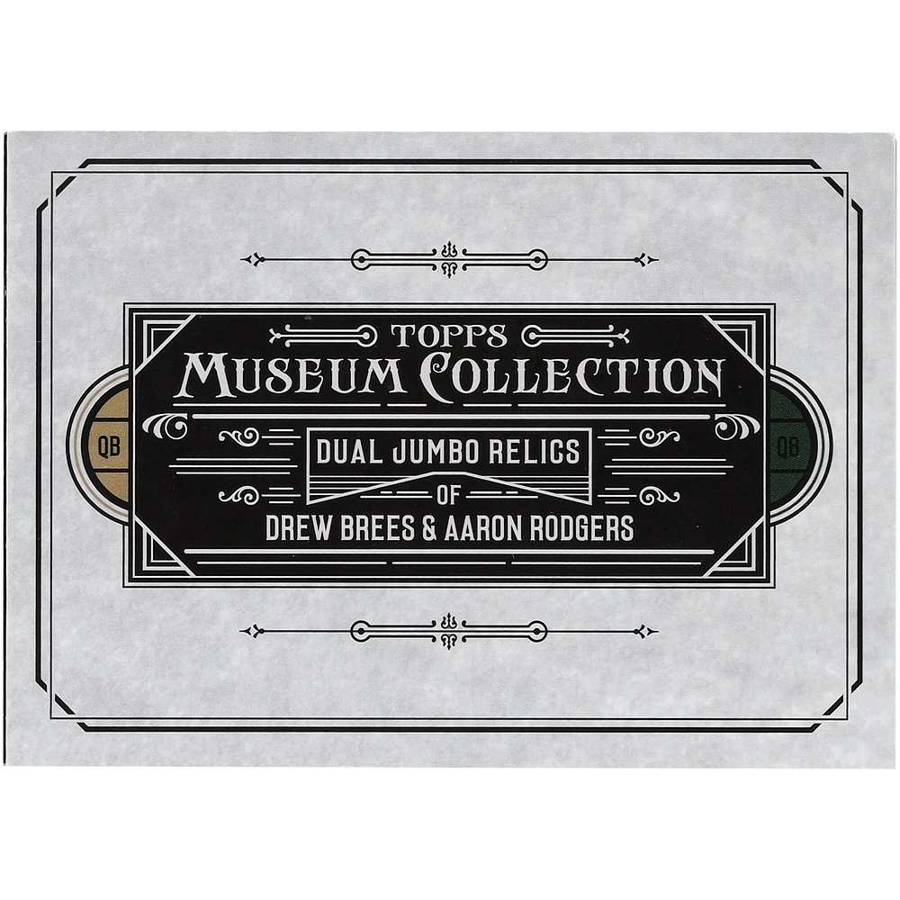 Livret de reliques doubles de la collection Topps Museum 2014 de Drew Brees et Aaron Rodgers #DJRB-BR #4/5 Card