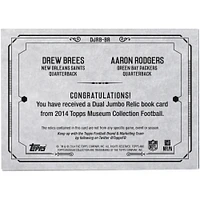 Livret de reliques doubles de la collection Topps Museum 2014 de Drew Brees et Aaron Rodgers #DJRB-BR #4/5 Card
