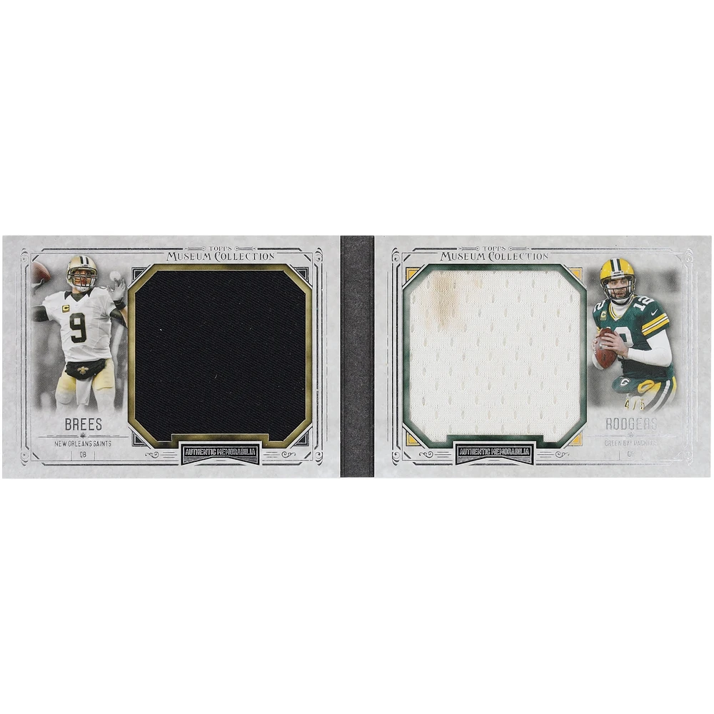 Livret de reliques doubles de la collection Topps Museum 2014 de Drew Brees et Aaron Rodgers #DJRB-BR #4/5 Card