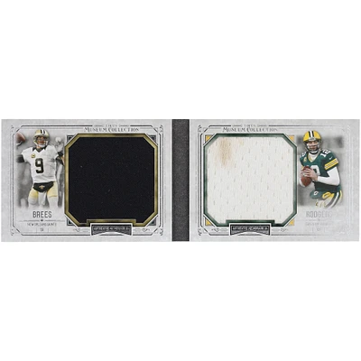 Livret de reliques doubles de la collection Topps Museum 2014 de Drew Brees et Aaron Rodgers #DJRB-BR #4/5 Card