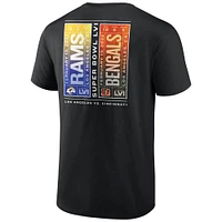 Men's Fanatics Black Cincinnati Bengals vs. Los Angeles Rams Super Bowl LVI Matchup Tickets Please T-Shirt