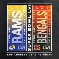 Men's Fanatics Black Cincinnati Bengals vs. Los Angeles Rams Super Bowl LVI Matchup Tickets Please T-Shirt