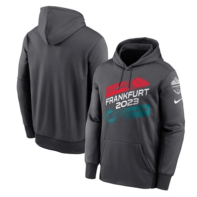 Sweat à capuche Nike anthracite pour hommes des Chiefs de Kansas City contre les Dolphins Miami 2023 du match Francfort