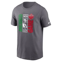 T-shirt Nike Heather Grey San Francisco 49ers contre Arizona Cardinals Essential Mexico Game pour homme