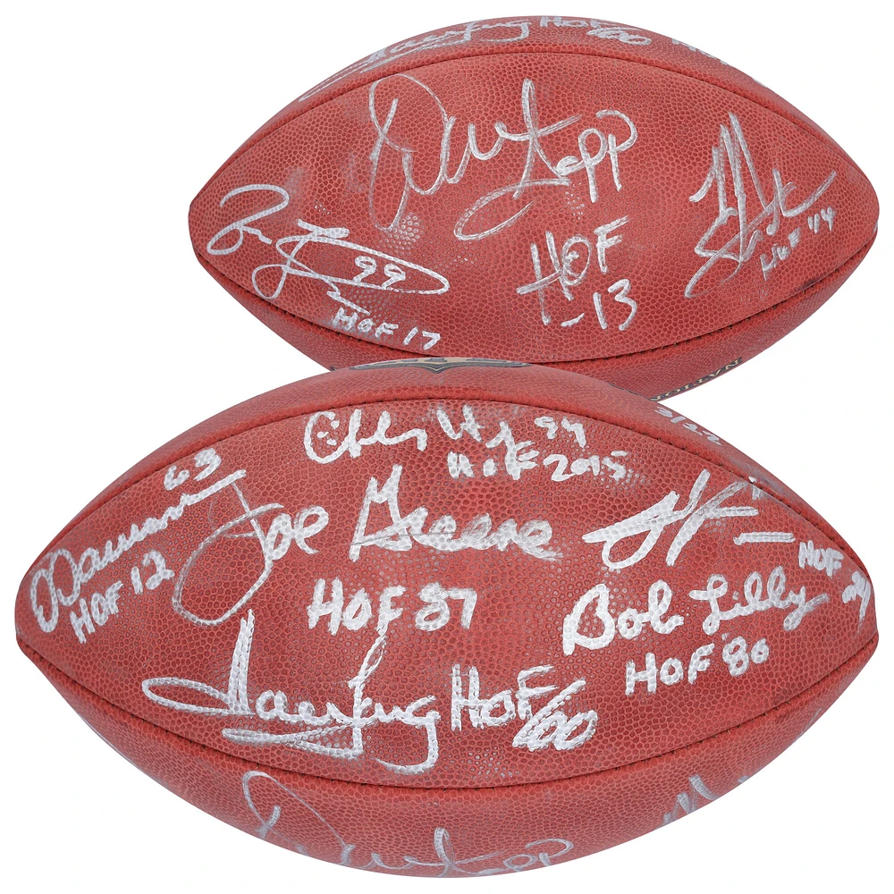 NFL Trench Goats Autographed Wilson Duke Football with 10 Signatures & Hall of Fame Induction Year Inscriptions - Limited Edition of 12
