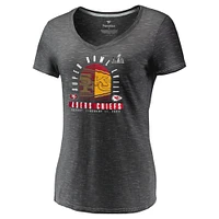 Fanatics Charcoal pour femmes Kansas City Chiefs contre San Francisco 49ers Super Bowl LVIII Matchup Final Battle T-shirt à col en V