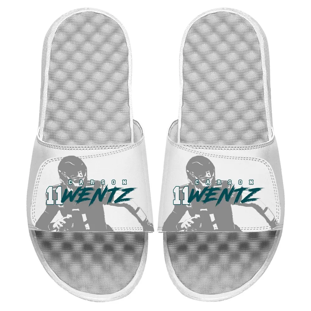 Lids Carson Wentz Philadelphia Eagles ISlide Tonal Pop Slide Sandals -  White