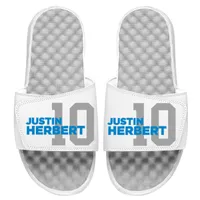 Justin Herbert NFLPA ISlide Number Fan Slide Sandals - White