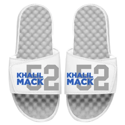 Khalil Mack NFLPA ISlide Number Fan Slide Sandals - White