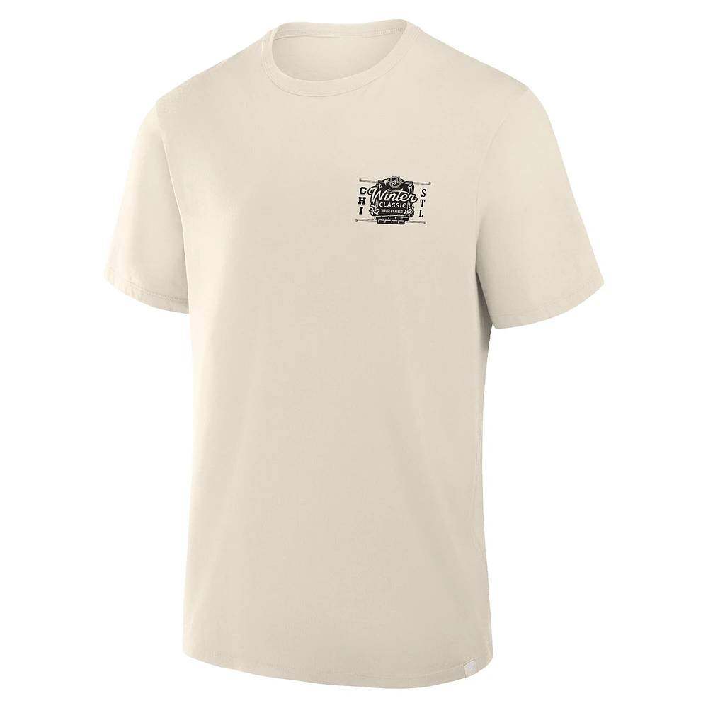 T-shirt classique d'hiver 2025 Fanatics pour homme, couleur crème