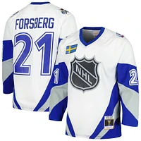 Maillot de joueur la ligne bleue du Match des étoiles LNH 1999 Mitchell & Ness Peter Forsberg blanc pour hommes