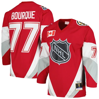 Maillot de joueur la ligne bleue du match des étoiles LNH 1999 Mitchell & Ness Ray Bourque rouge pour hommes