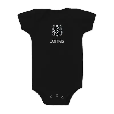 NHL Infant Personalized Bodysuit - Black
