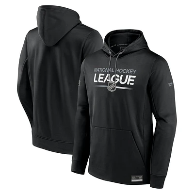 Sweat à capuche en molleton authentique noir Fanatics avec logo NHL pour homme