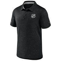 Men's Fanatics  Black NHL-Logo Authentic Pro Jacquard Polo
