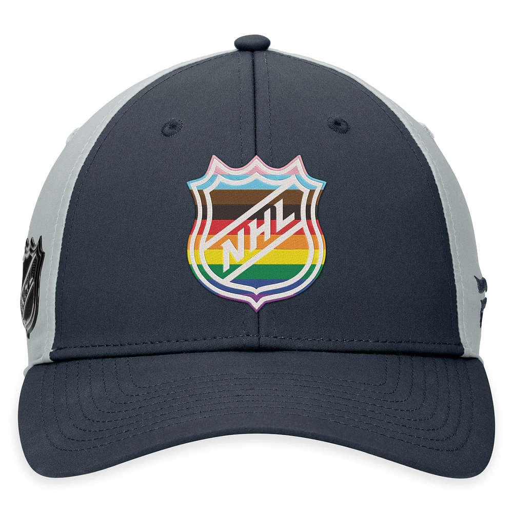 Casquette Snapback NHL Authentic Pro Pride Fanatics Charcoal pour hommes