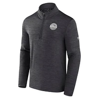 Men's Fanatics Charcoal NHL Authentic Pro The Alumni Quarter-Zip Top