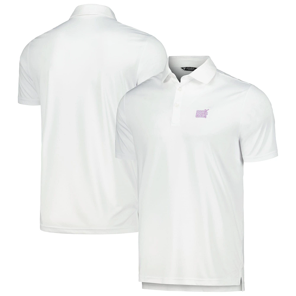 Polo blanc avec logo Levelwear NHL 2023 Hockey Fights Cancer Core pour hommes