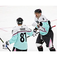 Sidney Crosby & Alex Ovechkin Metropolitan Division All-Stars Unsigned Celebrate Scoring a Goal Against the Atlantic During 2023 NHL All-Star Game Photograph