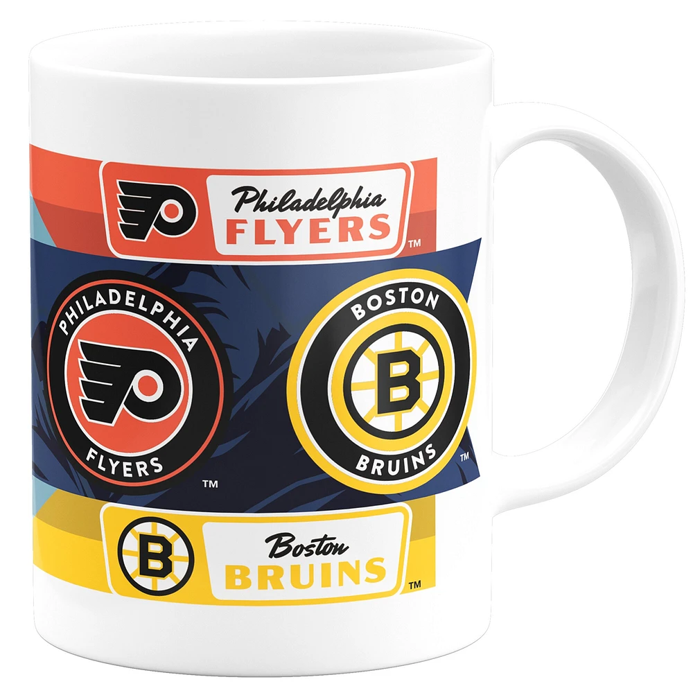 The Sports Vault Boston Bruins vs Philadelphia Flyers 2021 NHL Outdoors at Lake Tahoe - 11oz. Ensemble de tasse à café
