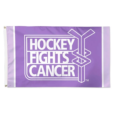 Drapeau de luxe simple face WinCraft NHL 12" x 30" 2024 Hockey Fights Cancer 3' x 5'