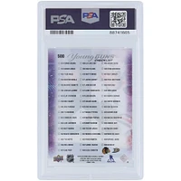 Connor Bedard and Leo Carlsson 2023 Upper Deck Clear Cut Young Guns Checklist #500 PSA Authenticated 9 Rookie Card