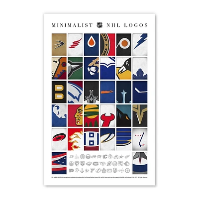 Affiche minimaliste avec logo de la LNH 11" x 17"