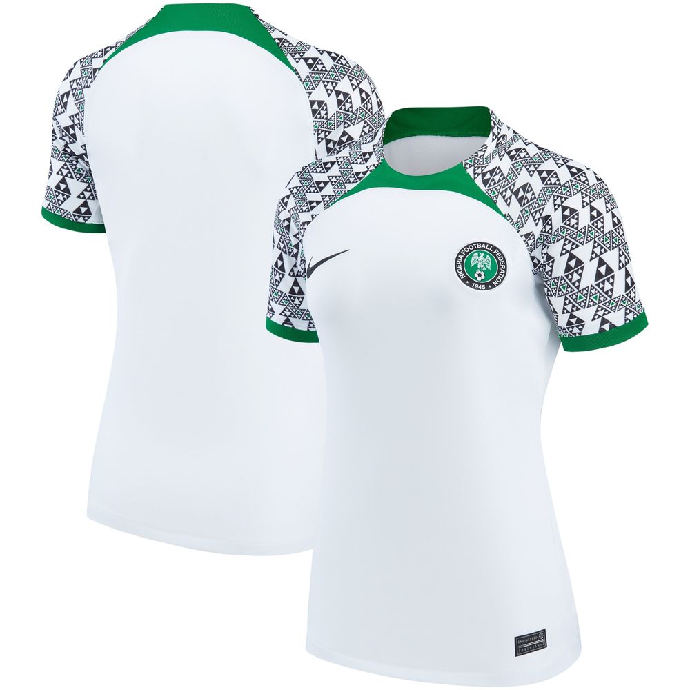 Women's Nike White Nigeria National Team 2022/23 Away Breathe Stadium Replica Blank Jersey