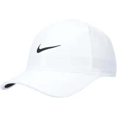 Nike Logo Featherlight Performance Adjustable Hat - White