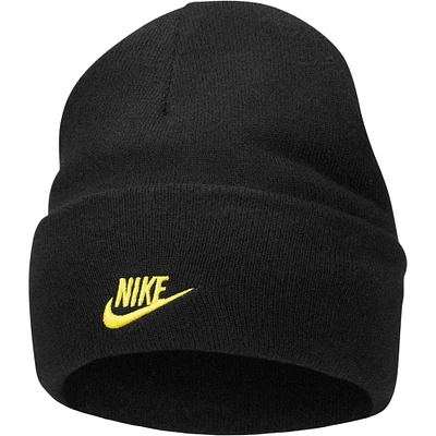 Bonnet en tricot à revers Nike noir réversible Smiley Tall Peak pour jeune