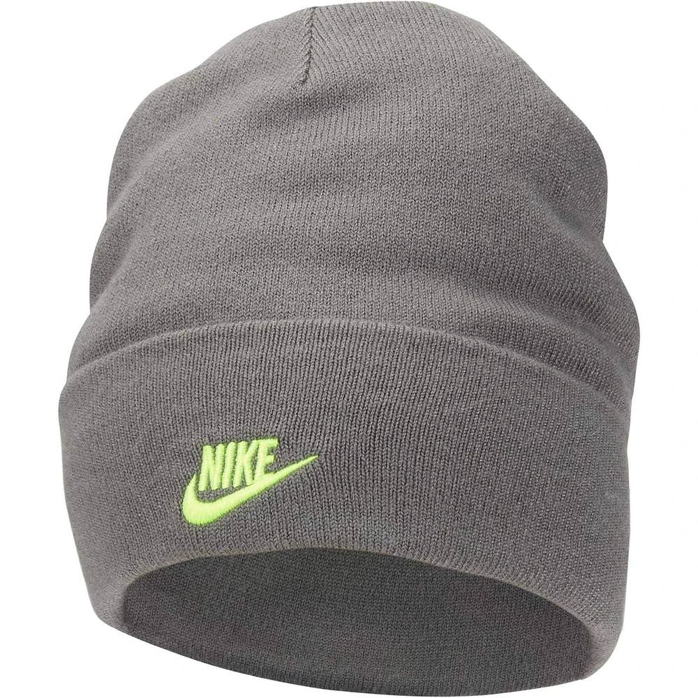 Bonnet en tricot à revers Nike Charcoal réversible Smiley Tall Peak pour jeune