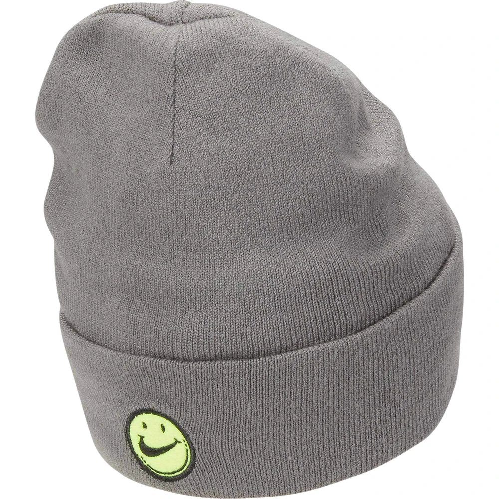 Bonnet en tricot à revers Nike Charcoal réversible Smiley Tall Peak pour jeune