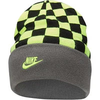 Youth Nike Charcoal Reversible Smiley Tall Peak Cuffed Knit Hat