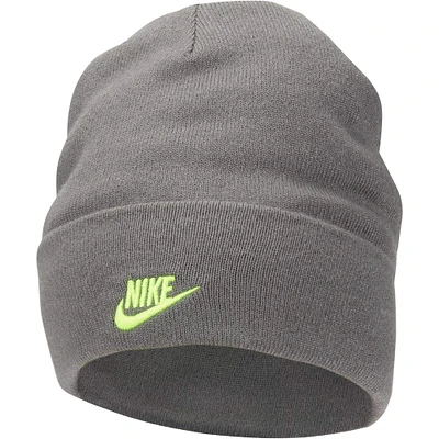 Youth Nike Charcoal Reversible Smiley Tall Peak Cuffed Knit Hat